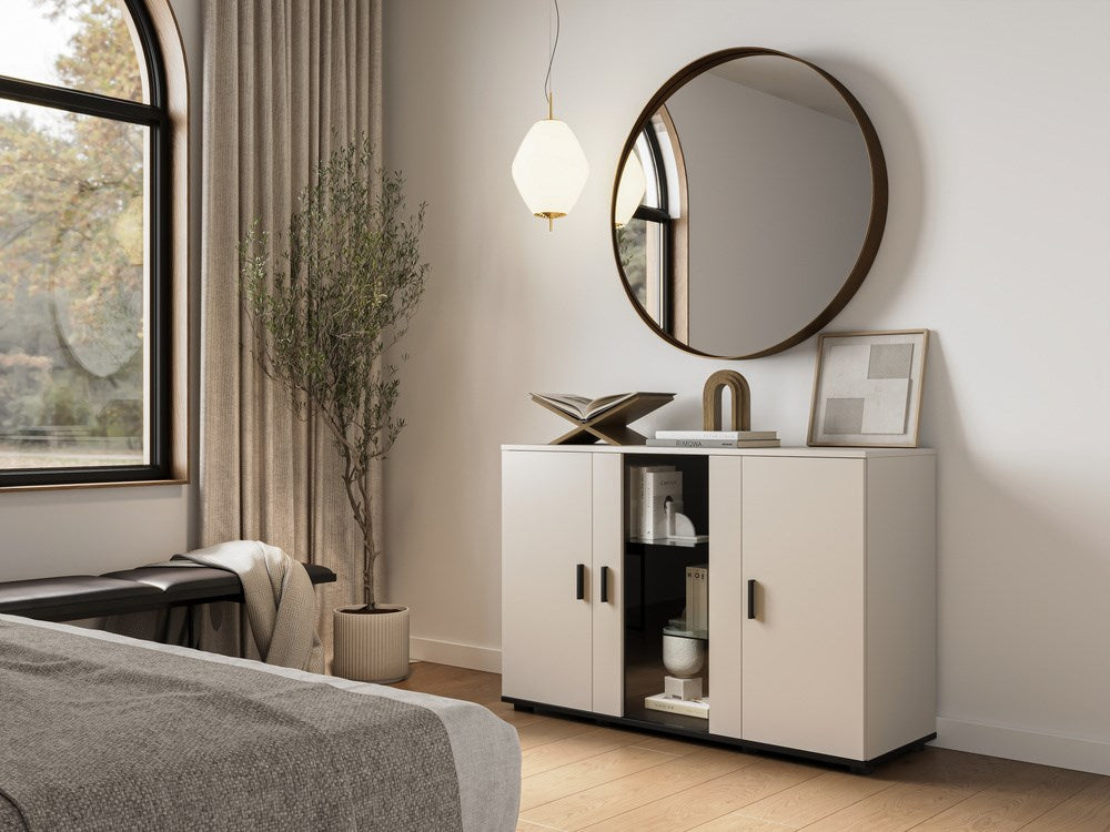 Cama SOHO Chest of Drawers - 120x41x80 cm - Cashmere + Black