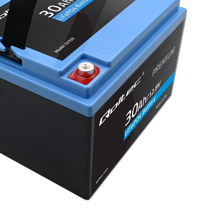 Qoltec LiFePO4 Battery 12.8V 30Ah 384Wh Rechargeable Model 53703