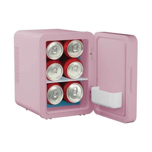 ELLE 4 L Mini Fridge with LED Makeup Mirror Purple