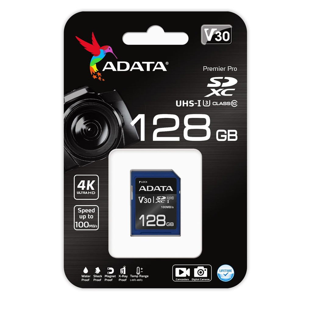 ADATA SDXC Memory Card 128 GB UHS-I Class 10 ASDX128GUI3V30S-R