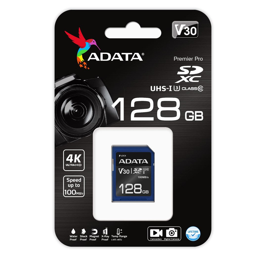 ADATA SDXC Memory Card 128 GB UHS-I Class 10 ASDX128GUI3V30S-R
