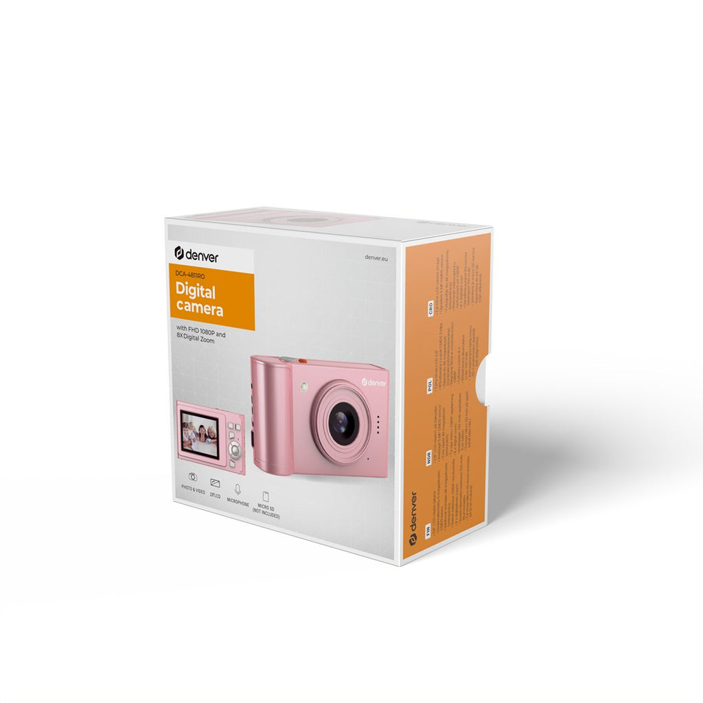 Denver DCA-4811RO Digital Camera (Pink) 48MP, 8x Zoom, Full HD 5MPIX