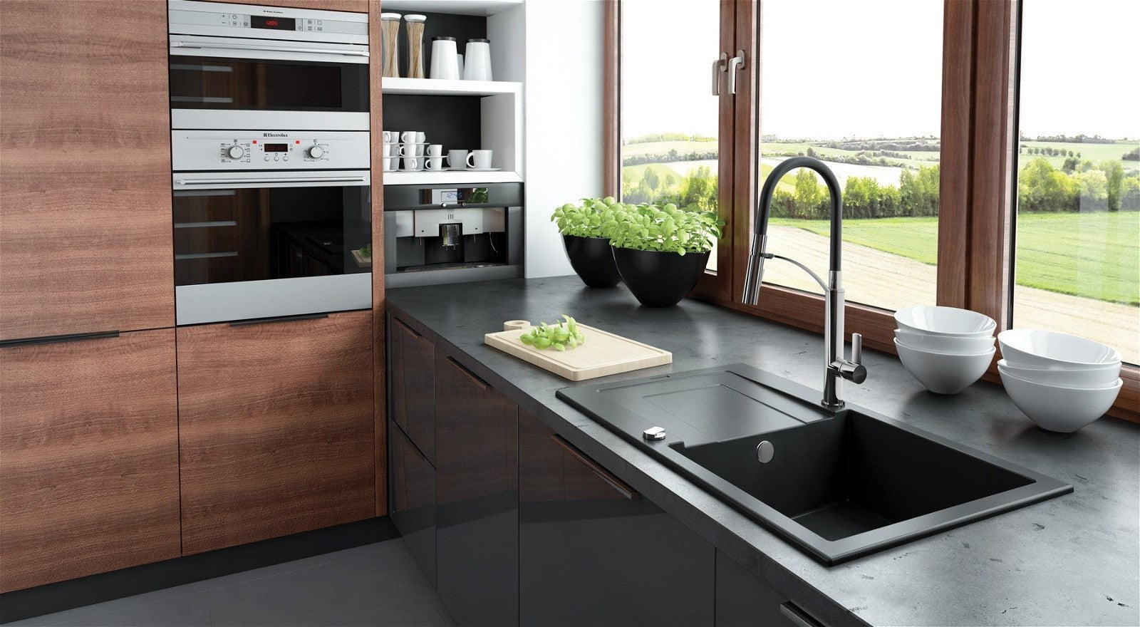 Kitchen faucet with pull-out spout
