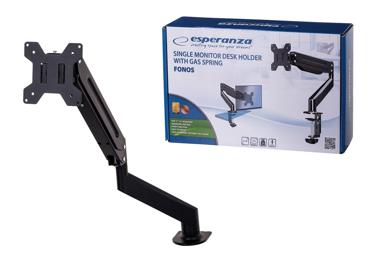 Esperanza ERW019 Monitor Mount/ Stand 68.6 cm (27) Desk Black