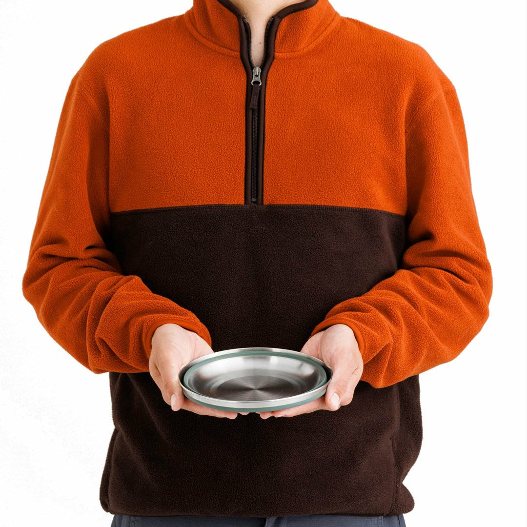 SEA TO SUMMIT Detour Camping Dish Round Silicone, Stainless Steel Foldable | ACK039011/BK