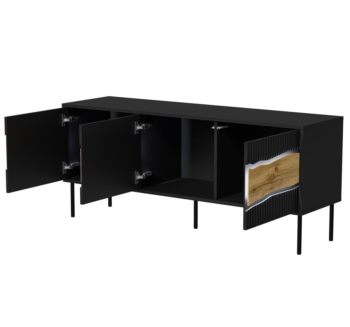 Cama INSERTO 3D TV Cabinet 143.5x40x61.5 Black + LED