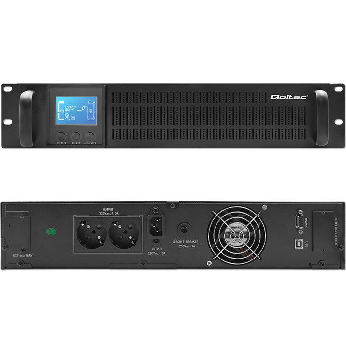 Qoltec UPS RACK 1KVA 800W LCD
