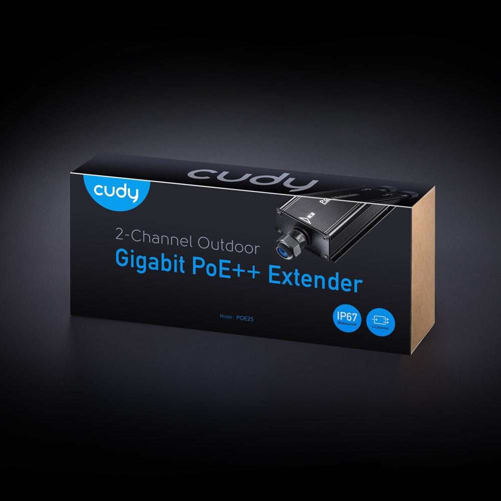 Cudy PoE++ Outdoor Extender Waterproof 2-Channel Gigabit