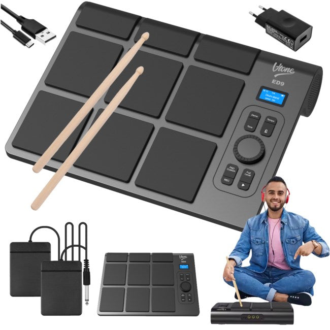 V-tone Portable E-Drum Battery-Powered 1300 g 235 mm Width Model 5908249830813