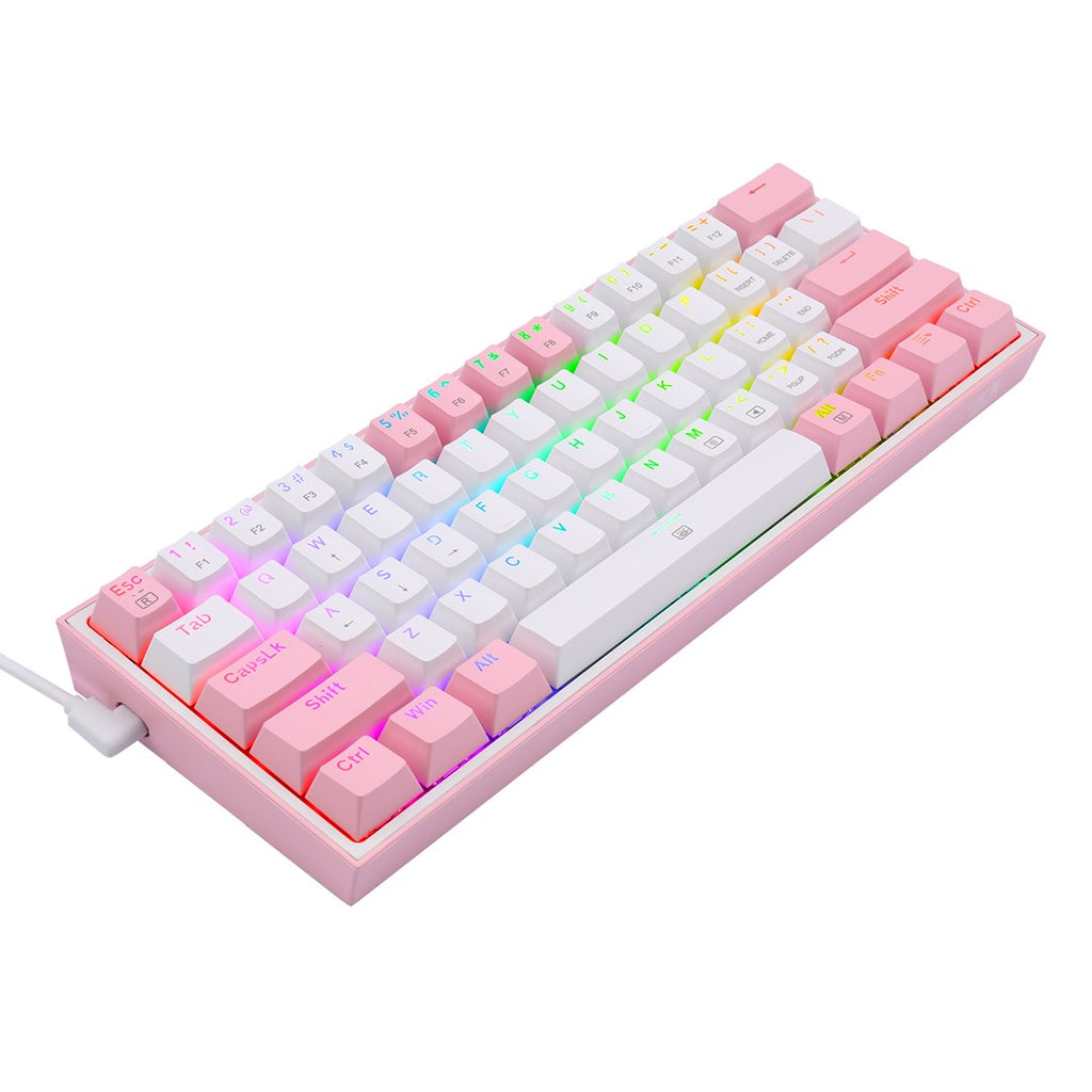 REDRAGON K617-RGB Fizz RGB White/Pink keyboard USB Pink  White