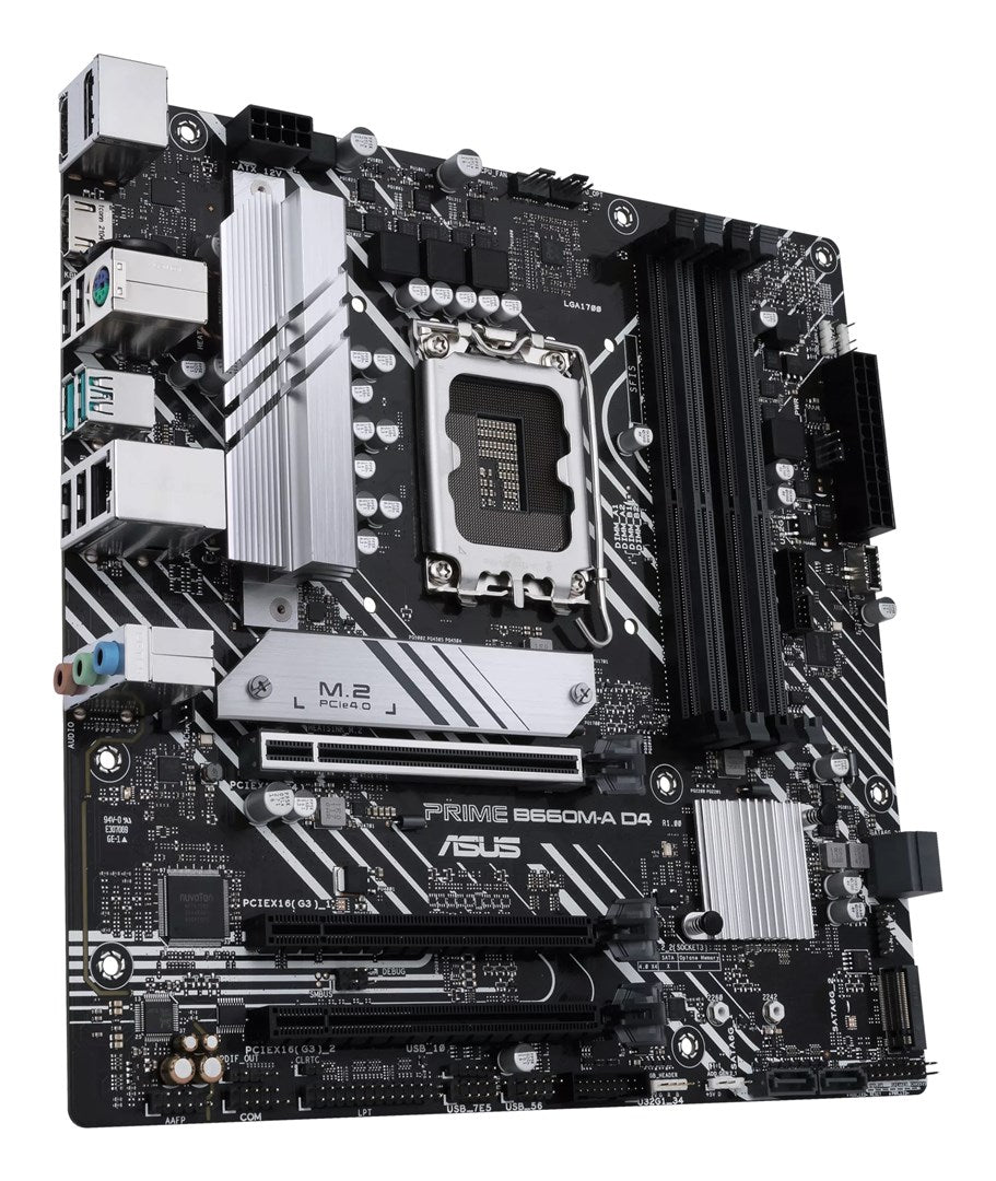 ASUS PRIME B660M-A D4-CSM - Intel - LGA 1700 - Intel® Celeron® - Intel® Core i3 - Intel® Core i5 - Intel® Core i7 - Intel® Core i9,... - DDR4-SDRAM - 128 GB - DIMM (90MB19K0-M1EAYC)