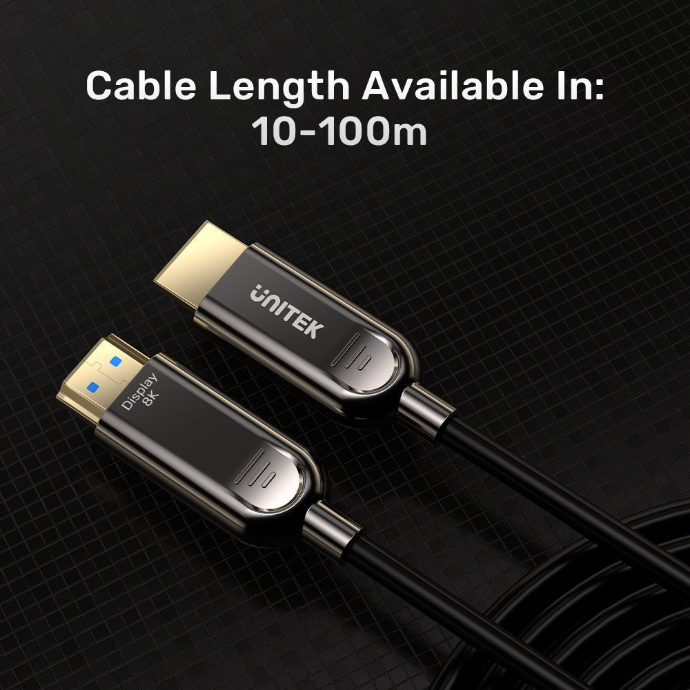 UNITEK HDMI Cable, 70 m, 8K, 48 Gbit/s, Black, Model 16333