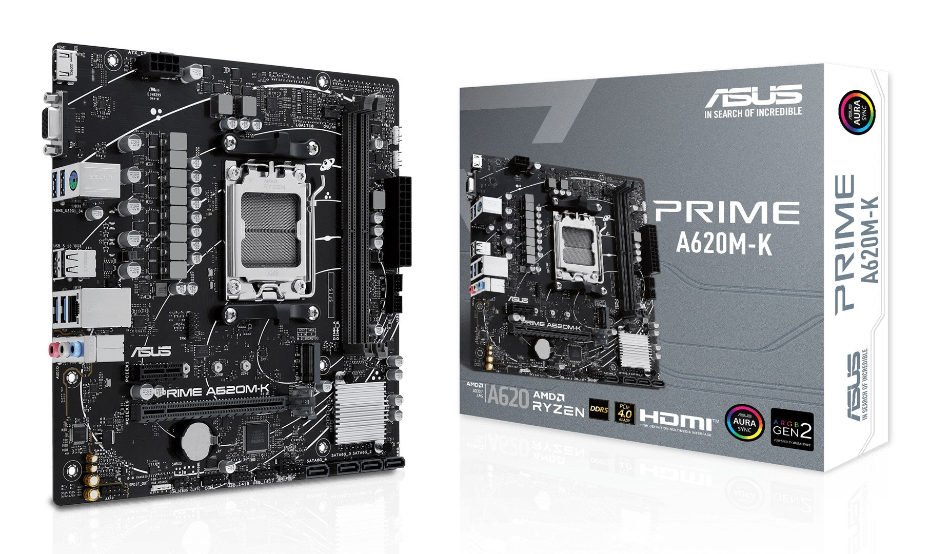 ASUS PRIME A620M-K AMD A620 Socket AM5 Micro ATX Motherboard