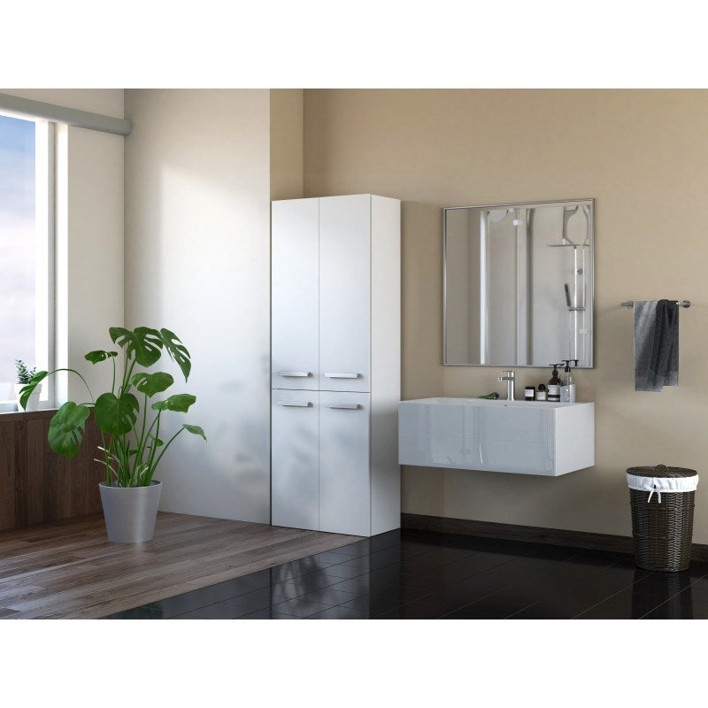 Topeshop NEL 2K DD BIEL Bathroom Storage Cabinet White