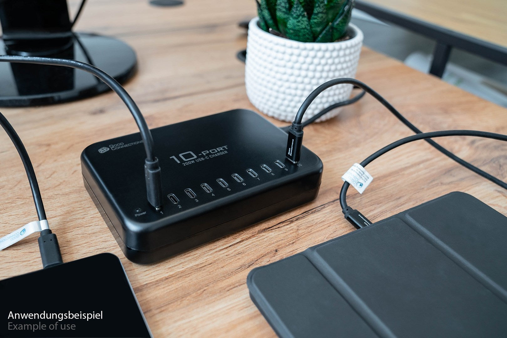 Good Connections USB Desktop Fast Charger 200W 10-Port Black PCA-D007S 10x