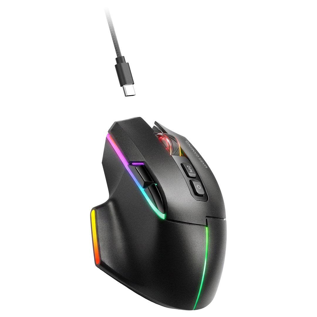 Mars Gaming MMWVECTOR mouse Right-hand RF Wireless + Bluetooth + USB Type-A Optical 12000 DPI