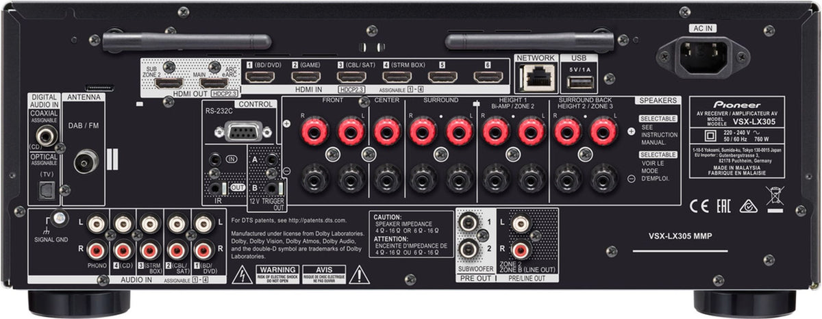 Pioneer VSX-LX305 silver home cinema receiver