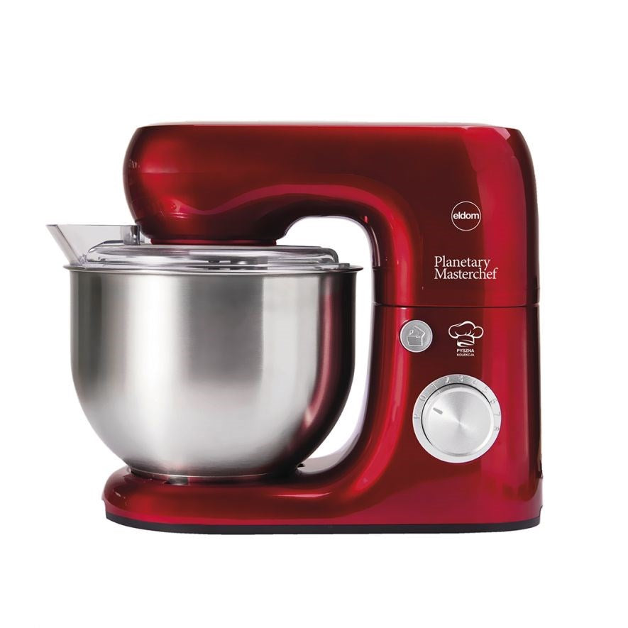 ELDOM Stand Mixer 800W 5 L Stainless Steel Bowl 8 Speed Red WRK1250