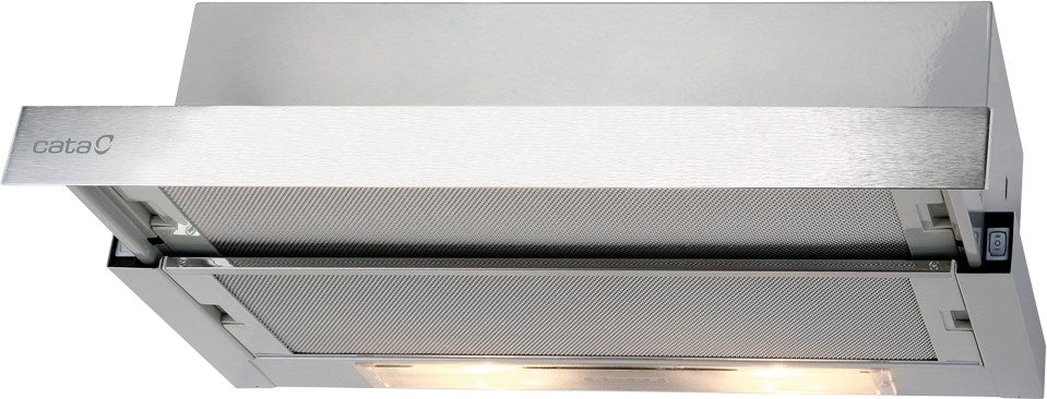 CATA | Hood | TF 2003 Duralum 600 | Energy efficiency class C | Telescopic | Width 60 cm | 390 m3/h | Mechanical control | Stainless steel | LED