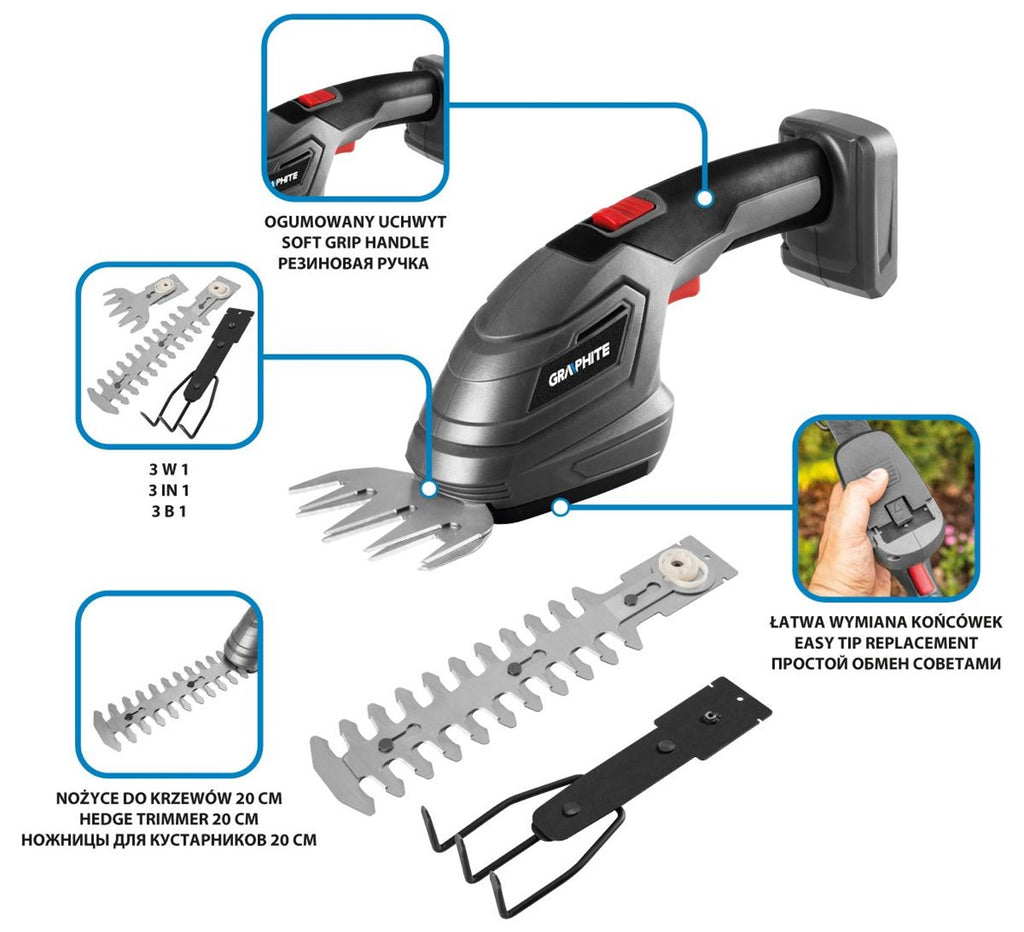 GRAPHITE Hedge Trimmer 18V 2Ah 58GE119