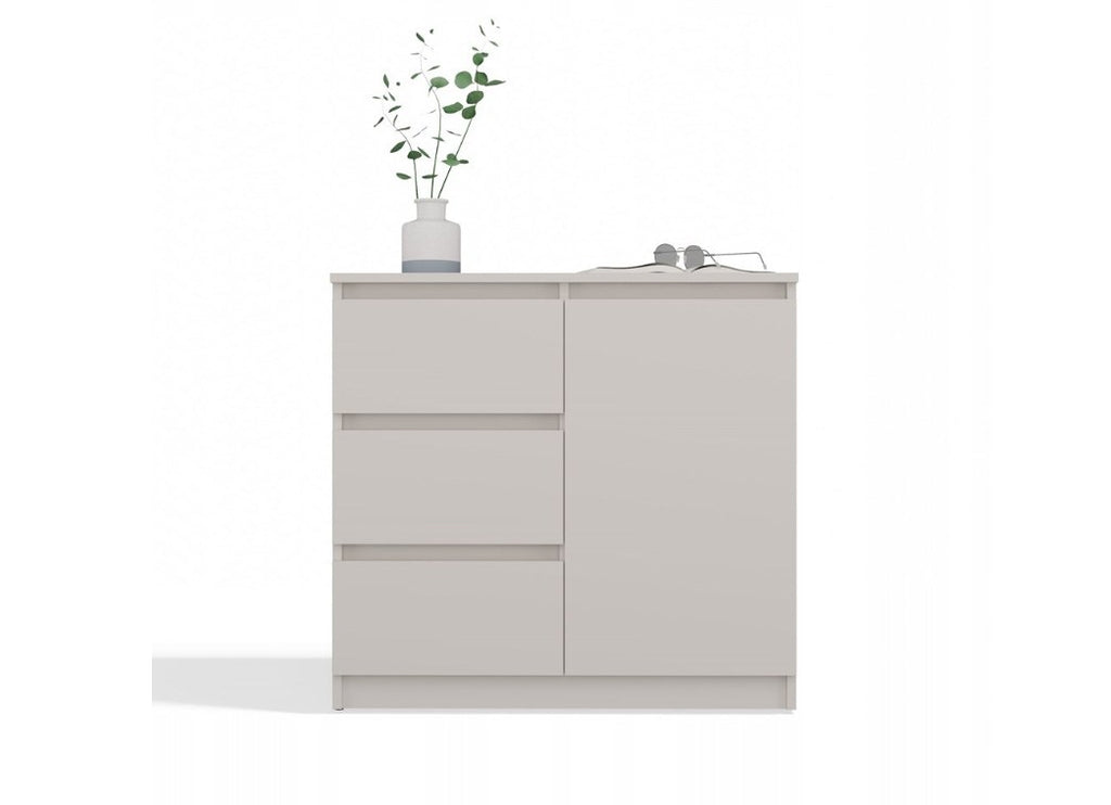 CHEST OF DRAWERS 1 DOOR 3 DRAWERS COLOUR CASHMERE