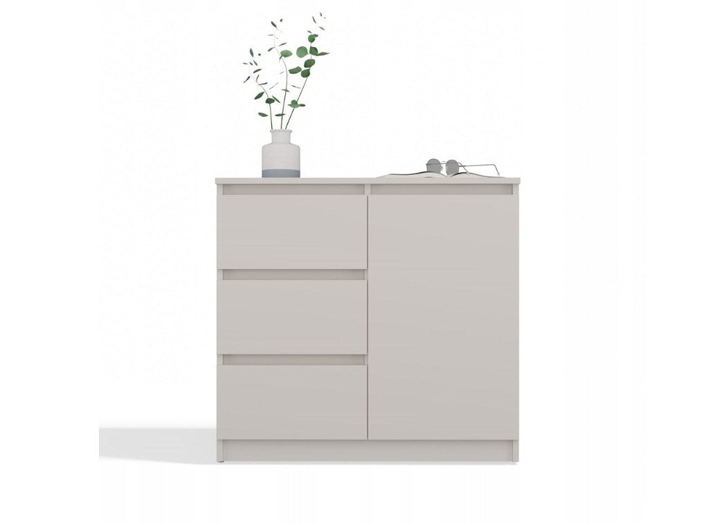 CHEST OF DRAWERS 1 DOOR 3 DRAWERS COLOUR CASHMERE