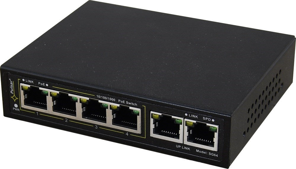 PULSAR SG64 Gigabit PoE Switch 4+2 Ports