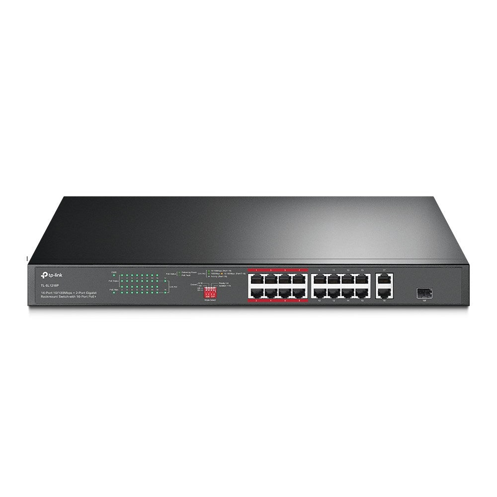 TP-Link Unmanaged Rackmount PoE Switch 150 W 16 Ports TL-SL1218P