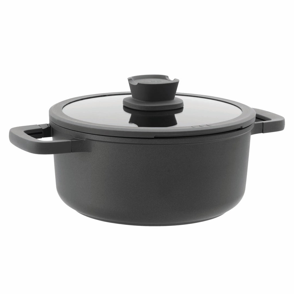 BergHOFF Leo Stone+ Cooking Pot 4.4 L Aluminum Non-Stick with Glass Lid Model 3950594