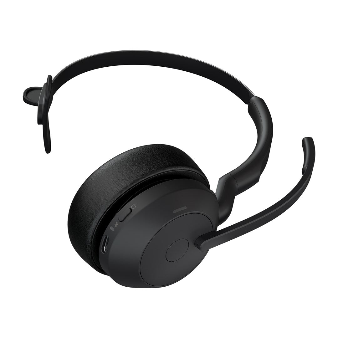GN Jabra Evolve2 55 UC Mono Headset - On-Ear - Bluetooth - Wireless - Active Noise Cancellation - USB-A - Black