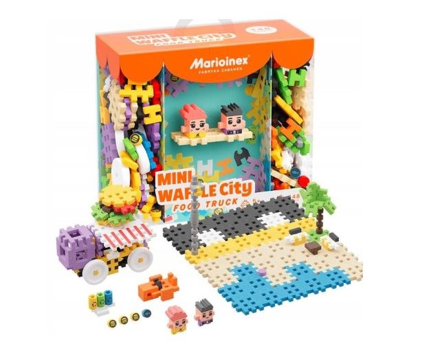 Marioinex Mini Waffle Building Blocks – City: Food Truck, 148 Pieces, Ages 6+, Model 904244