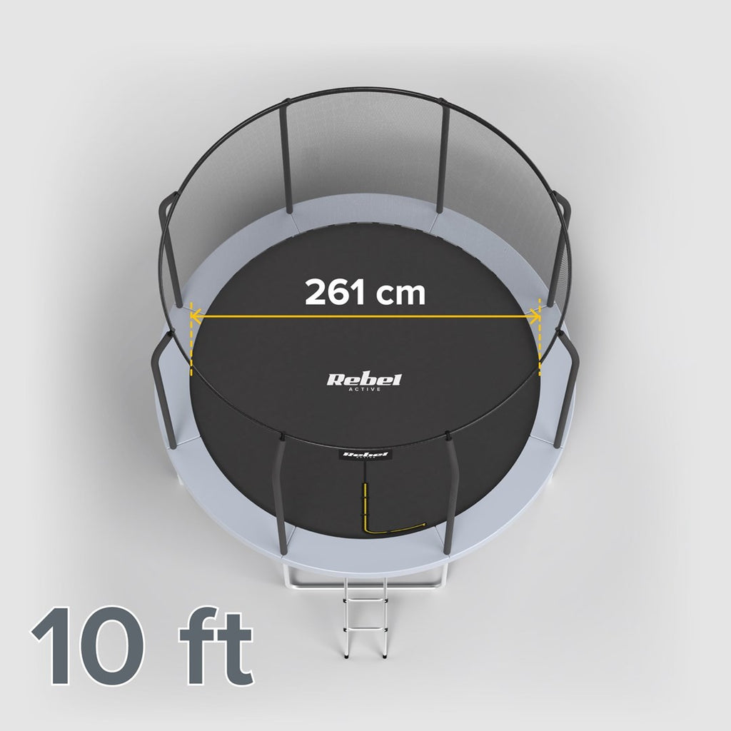 Rebel Trampoline 10 ft (305 cm), Model RBA-8002, Max User Weight 150 kg, UV Resistant