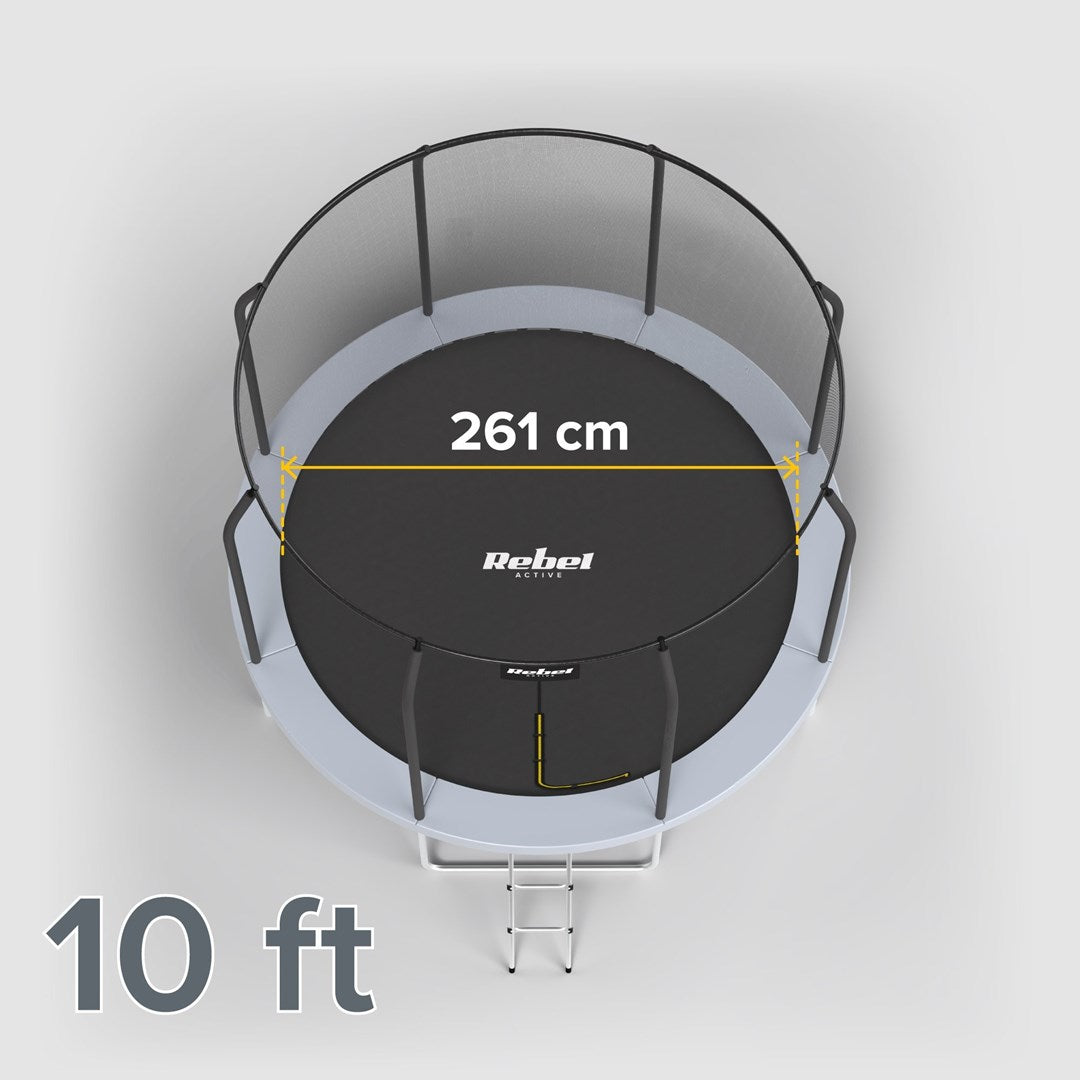 Rebel Trampoline 10 ft (305 cm), Model RBA-8002, Max User Weight 150 kg, UV Resistant