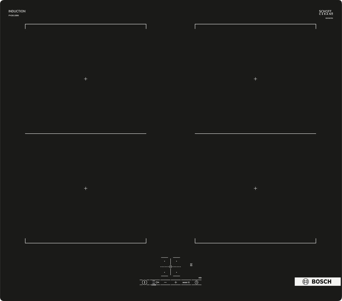BOSCH Induction Hob 4 Zones 7400W PVQ611BB6E