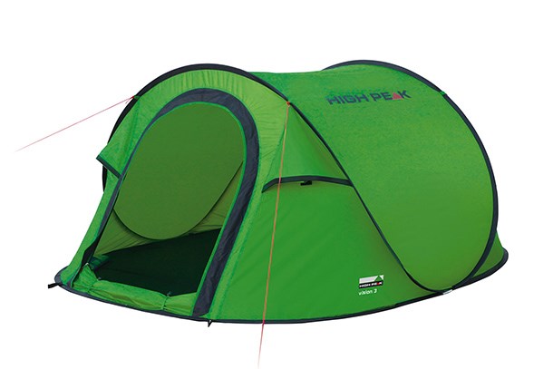 High Peak Tunnel Tent Vision 3 Green - 3 Person - Waterproof Fly Sheet 2 m - N0777