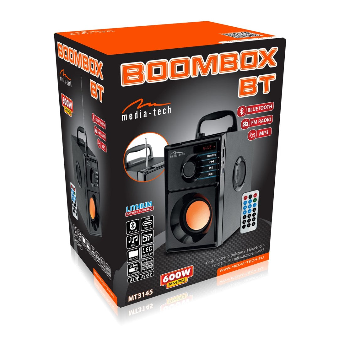 Media tech MT3145 V2 Stereo Portable Speaker Black