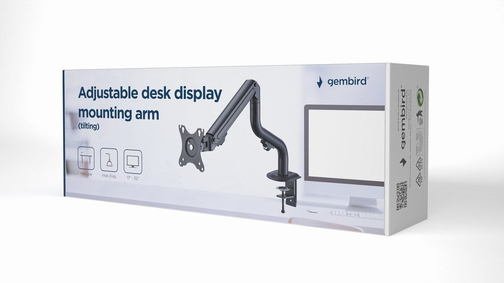 Gembird MA-DA1-02 Adjustable Desk Display Mount 17”-32” Up to 8 kg