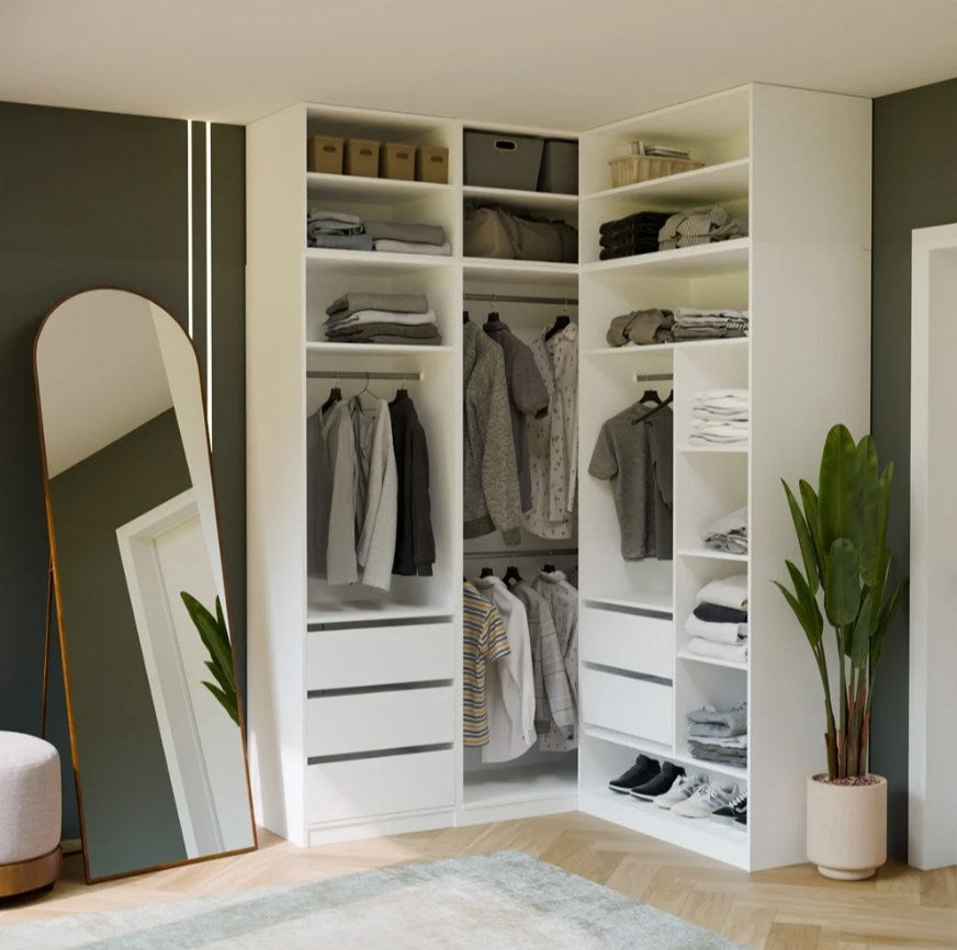 OPENO 60 WHITE Extension Unit – Modular Wardrobe Shelf  60 cm  for the Bedroom