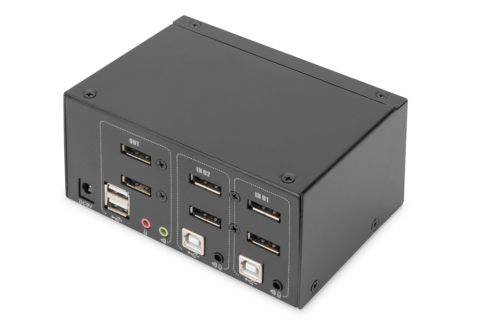 DIGITUS DS-12862 - KVM/Audio/USB Switch - 2 Ports - Desktop