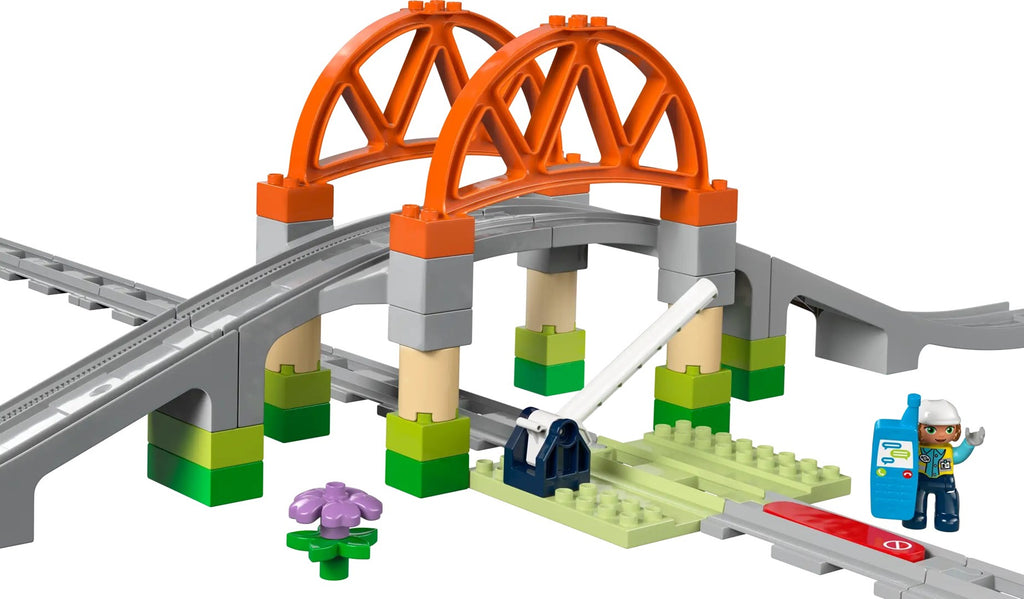 LEGO DUPLO TOWN Train Bridge and Railway Tracks Expansion Set 10426