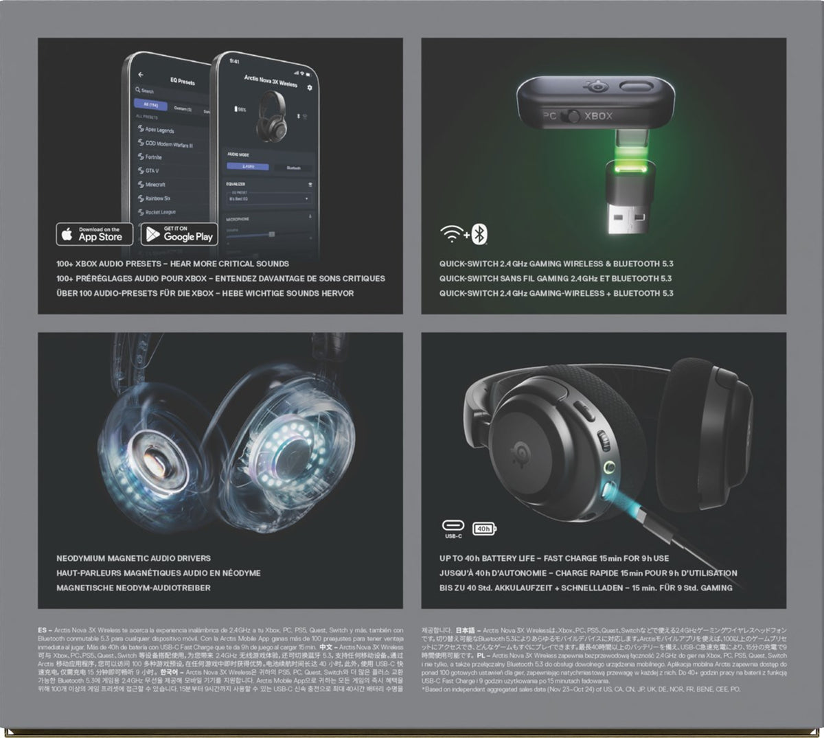 SteelSeries Headset Arctis Nova 3XW Schwarz 61689