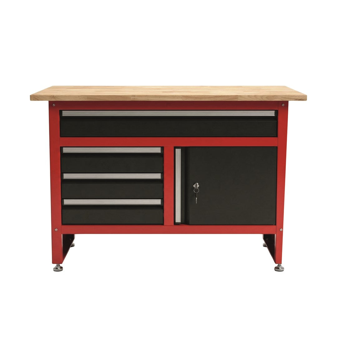 AWTOOLS Workshop Table with 4 Drawers 120x60x85 cm | Model AW30903