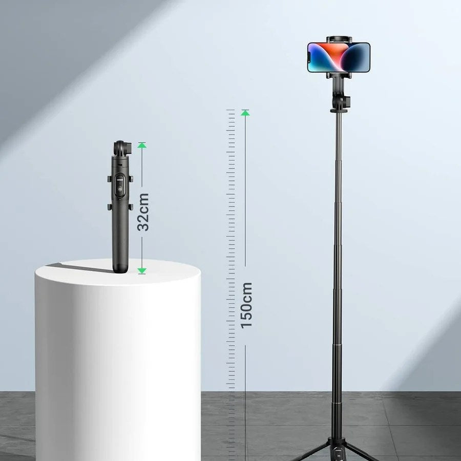 UGREEN LP586 Selfie Stick Tripod with Bluetooth Remote 1.5 m – Black Photography and Film Stands and Grips Model: 150022