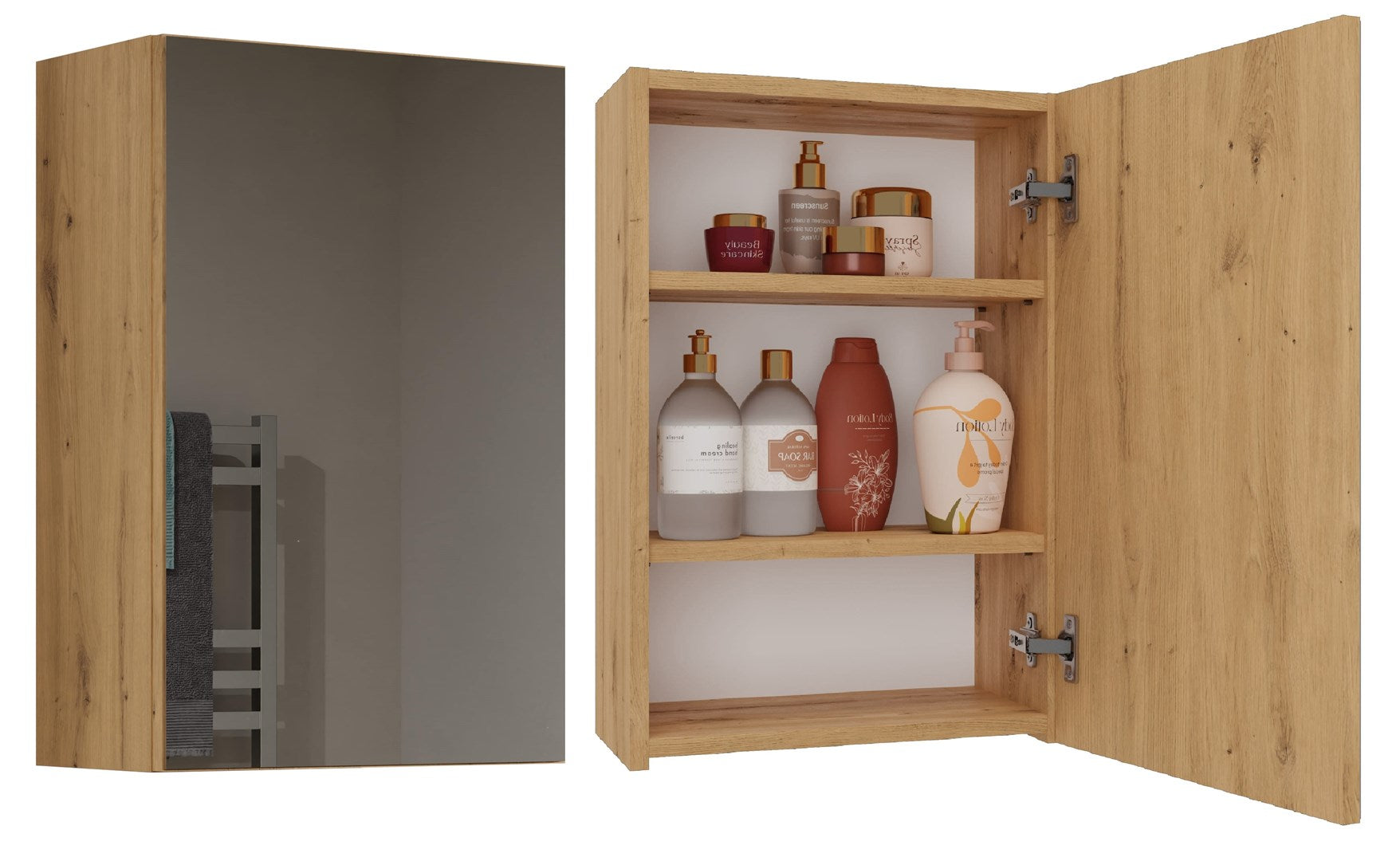 Topeshop POLA 1DL ARTISAN Bathroom Storage Cabinet Oak