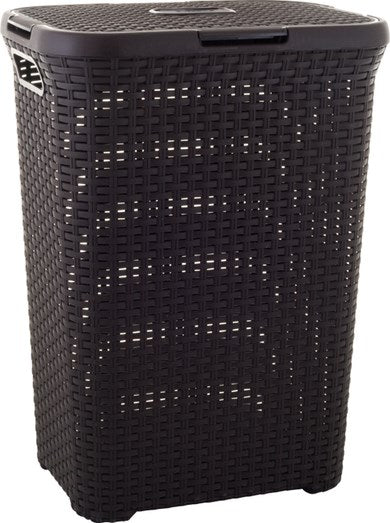 CURVER Laundry Basket 60 L Square Rattan Design Detachable Lid Model 189206