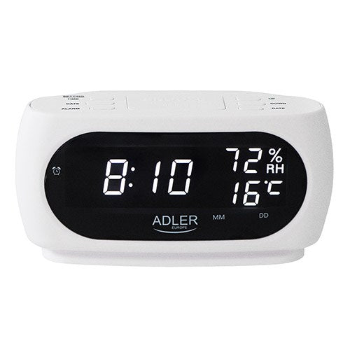 ADLER AD 1186 Alarm Clock White with Temperature and Humidity