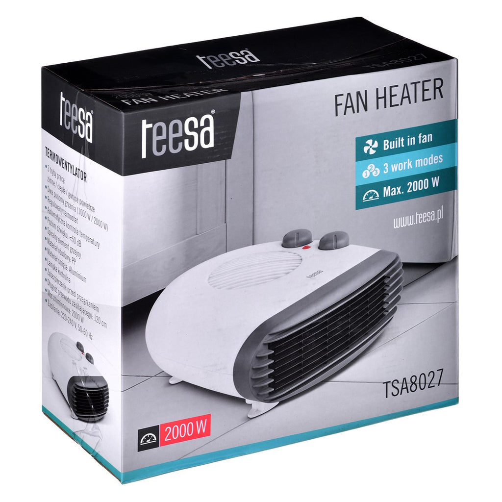 Teesa Electric Space Heater 2000W Indoor White TSA8027