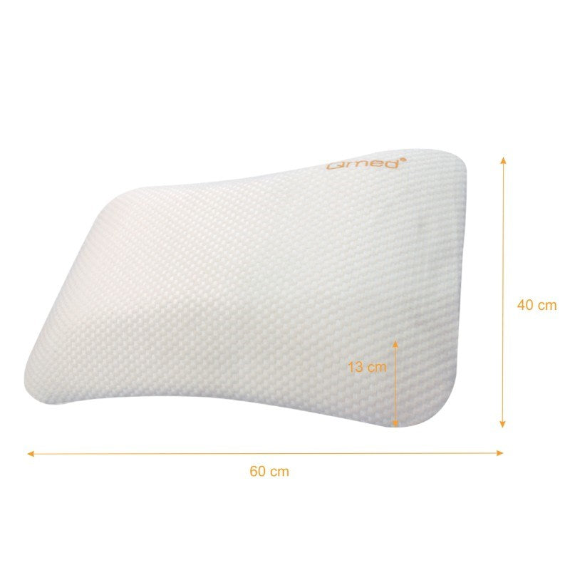 MDH Profiled Pillow for Sleep, Cotton/PU/Polyester, 405x600x130 mm, White