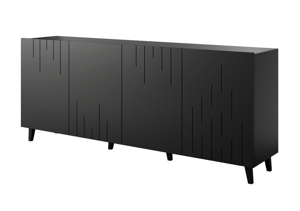 BARI Chest of Drawers 200x42x82 Black Matt