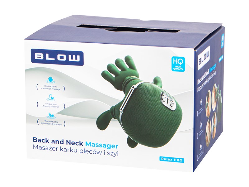 BLOW RELAX PRO Back and Neck Massager 885 g Cordless 2000 mAh Model 44-365#